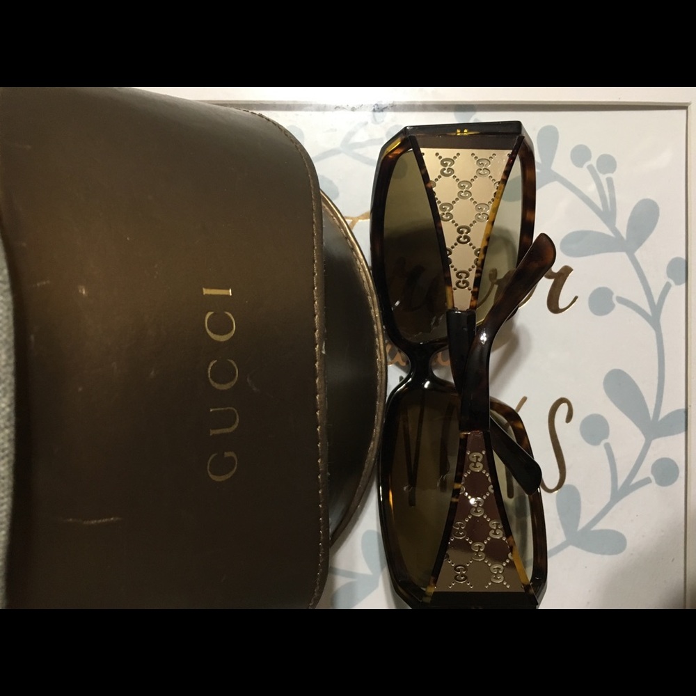 Auth. Gucci Large Brown Sunglasses 2999S NHOK1 65